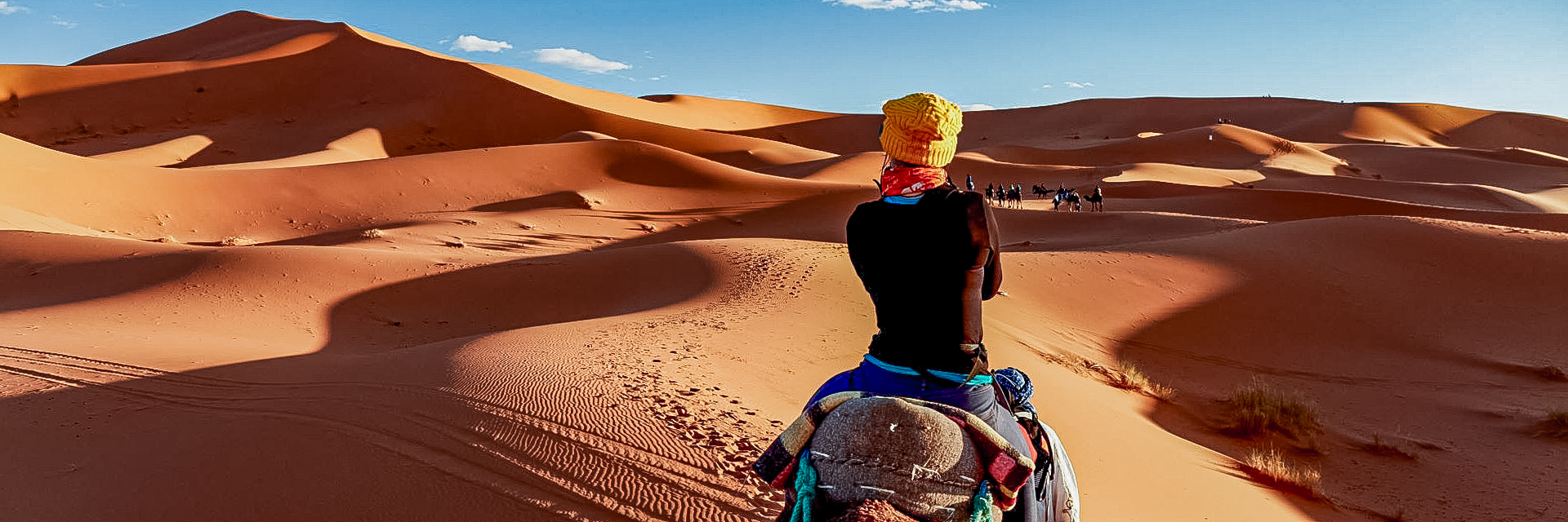 Excursion à dos de chameau dans le désert marocain